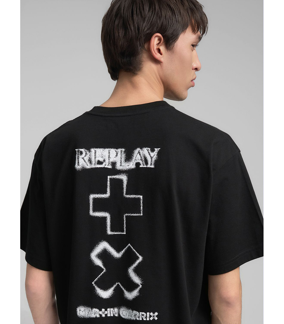 オーバーフィット REPLAY X MARTIN GARRIX ロゴ Tシャツ 詳細画像 ブラック 7